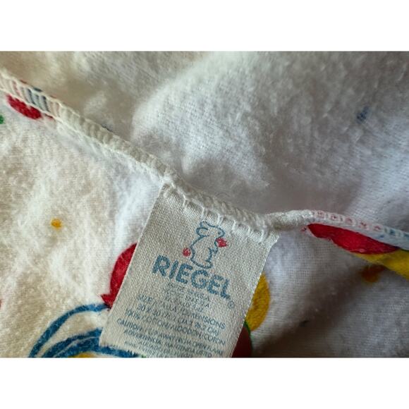 Riegel Bear Balloon Bunny Star Yellow Red Blue Green Baby Receiving Blanket Vtg - Picture 4 of 5